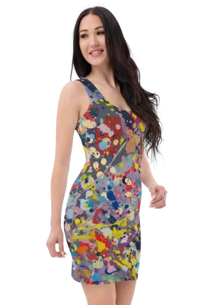 Paint splatter 1 bodycon dress