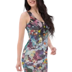 wild peach clothing | Paint splatter 2 bodycon dress | Right front view