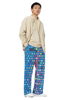 Blue party pants wide leg pants