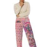 wild peach clothing | Pink peach disco pants - Wide leg pants | Front view