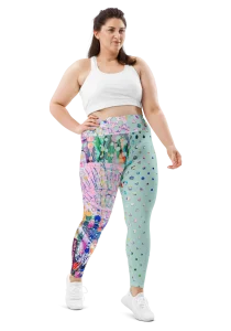 wild peach clothing | Wild style 1 Tiffany Blue Plus Size Leggings | Front view