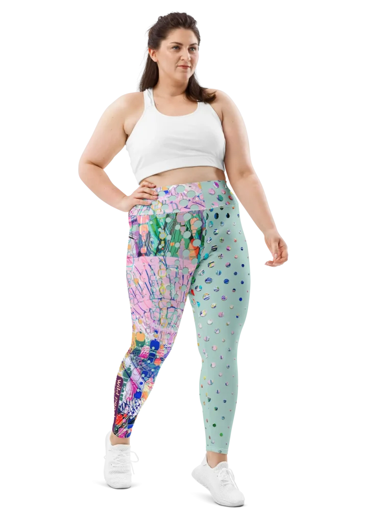 wild peach clothing | Wild style 1 Tiffany Blue Plus Size Leggings | Front view