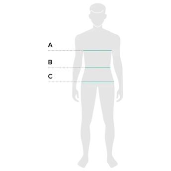 Unisex recycled sports jersey size guide | Body measurements