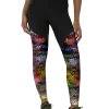 wild peach clothing | Colorful kaleidoscope sports leggings | Front view