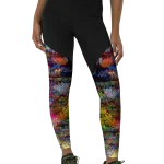 wild peach clothing | Colorful kaleidoscope sports leggings | Front view