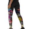 wild peach clothing | Colorful kaleidoscope sports leggings | Left back view