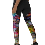 wild peach clothing | Colorful kaleidoscope sports leggings | Left back view