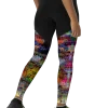 wild peach clothing | Colorful kaleidoscope sports leggings | Right back view