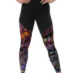 wild peach clothing | Colorful machine sports leggings | Front view