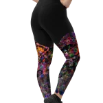 wild peach clothing | Colorful machine sports leggings | Right back view