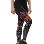 wild peach clothing | Colorful machine sports leggings | Right front view