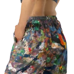 wild peach clothing | Jungle 1 6272 athletic long shorts | Left back view