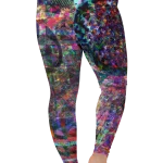 wild peach clothing | Colorful machine plus size leggings | Back view