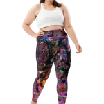 wild peach clothing | Colorful machine plus size leggings | Front view