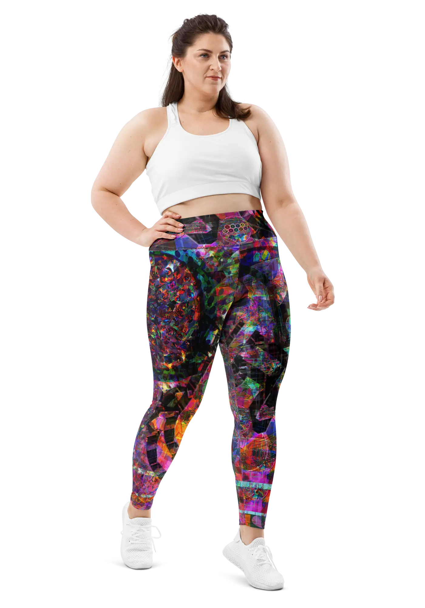 Colorful machine plus size leggings