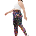 wild peach clothing | Colorful machine plus size leggings | Left view