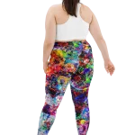 wild peach clothing | Riot of color plus size leggings | Back view