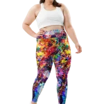 wild peach clothing | Riot of color plus size leggings | Front view