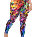 wild peach clothing | Riot of color plus size leggings | Right view