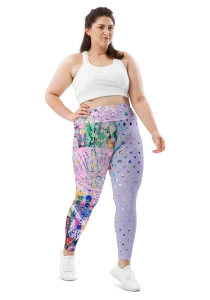 wild peach clothing | Wild style 1 lavender plus size leggings | Front view