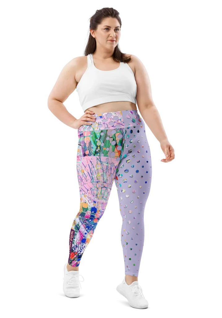 wild peach clothing | Wild style 1 lavender plus size leggings | Front view