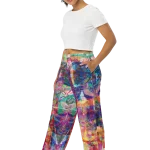 wild peach clothing | Drugged out monkey wide leg pants | Left front view