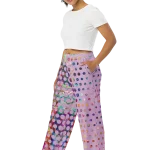 wild peach clothing | Drugged out monkey lilac wide leg pants | Left front view