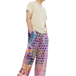 wild peach clothing | Drugged out monkey lilac wide leg pants | Right front view