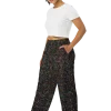 wild peach clothing | The dude goes dark wide leg pants | Left front view