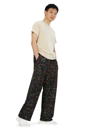 wild peach clothing | The dude goes dark wide leg pants | Right front view