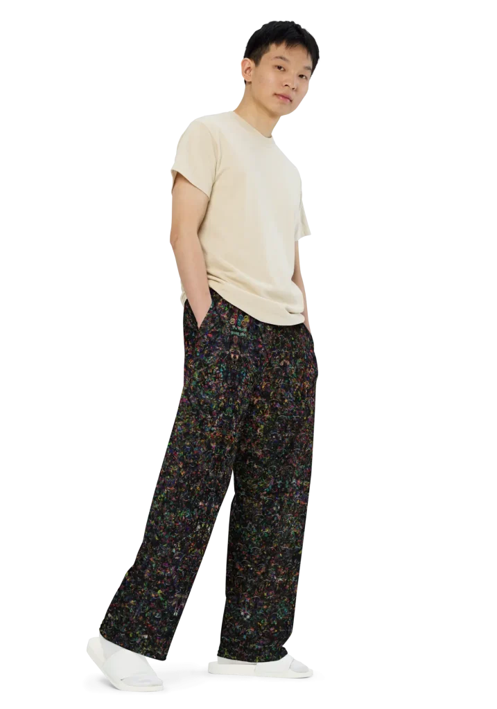 wild peach clothing | The dude goes dark wide leg pants | Right front view