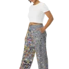 wild peach clothing | The king is a fink 6487 steel grey wide leg pants | Left front view