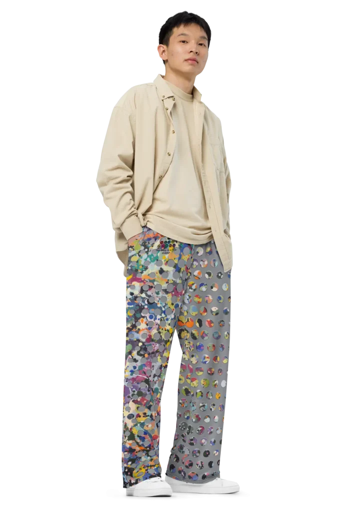 wild peach clothing | The king is a fink 6487 steel grey wide leg pants | Right front view