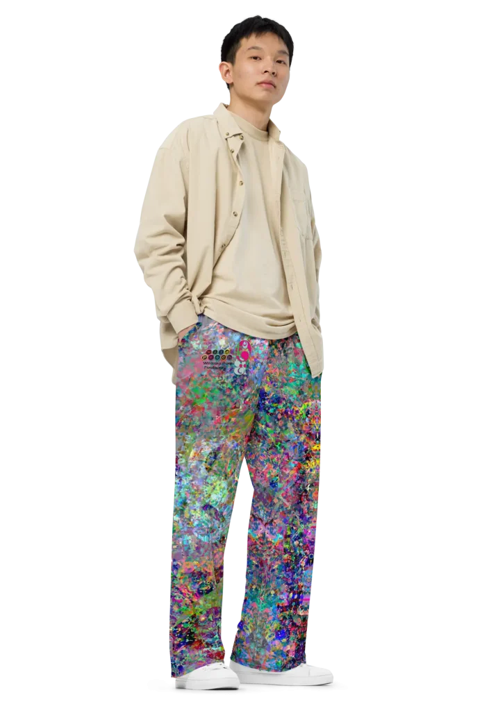 wild peach clothing | Wildman from Footscray wide leg pants | Right front view