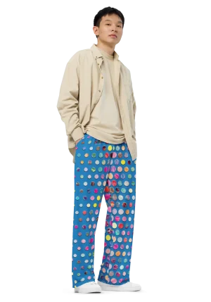 wild peach clothing | Blue party pants wide leg pants | Right front view