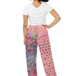 wild peach clothing | Pink peach disco pants wide leg pants | Back view