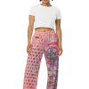 wild peach clothing | Pink peach disco pants wide leg pants | Front view