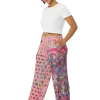 wild peach clothing | Pink peach disco pants wide leg pants | Left front view