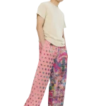 wild peach clothing | Pink peach disco pants wide leg pants | Right front view