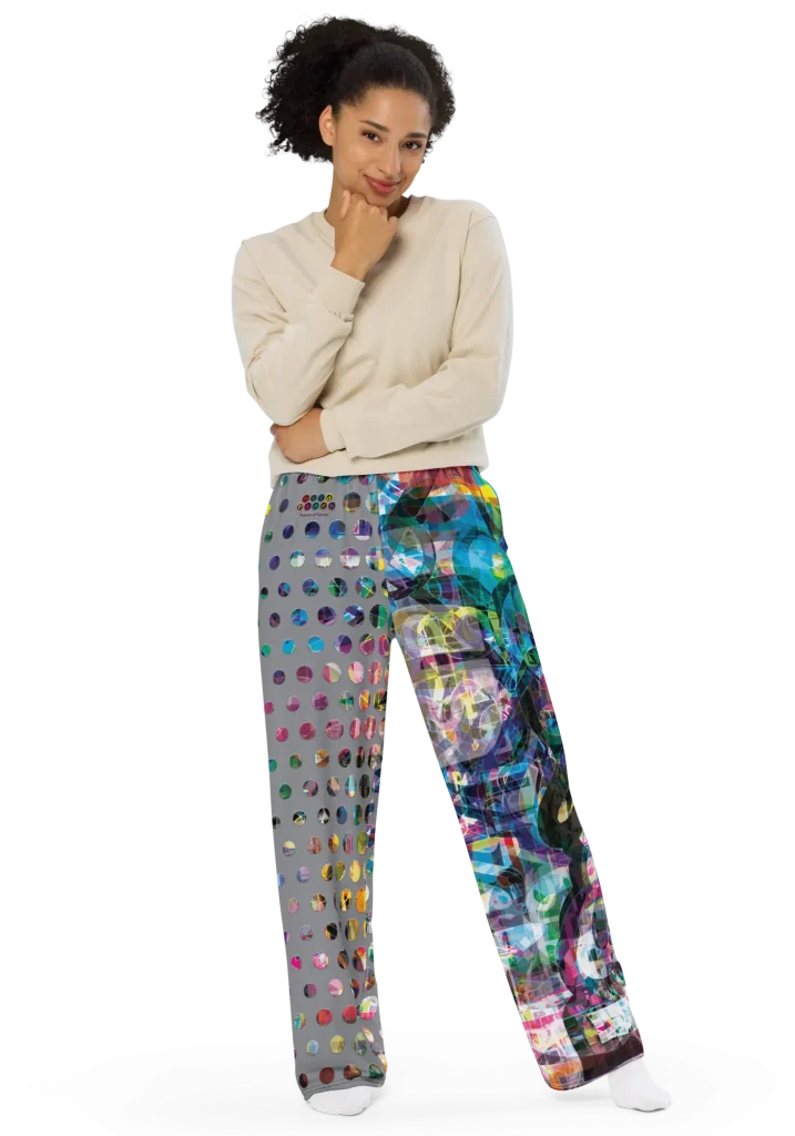 wild peach clothing | Return of Christ wide leg pants | Front view