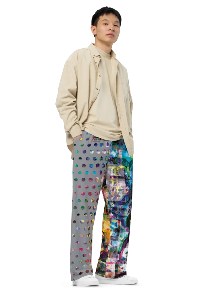 wild peach clothing | Return of Christ wide leg pants | Right front view