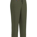 wild peach clothing | Army green confetti track pants | Front view