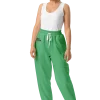 wild peach clothing | Green confetti track pants | Front view