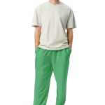 wild peach clothing | Green confetti track pants | Front view