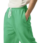 wild peach clothing | Green confetti track pants | Left view