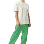 wild peach clothing | Green confetti track pants | Right front view