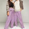 wild peach clothing | Lilac confetti track pants | Front view