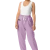 wild peach clothing | Lilac confetti track pants | Front view