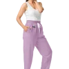 wild peach clothing | Lilac confetti track pants | Right front view