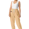 wild peach clothing | Peach confetti track pants | Front view